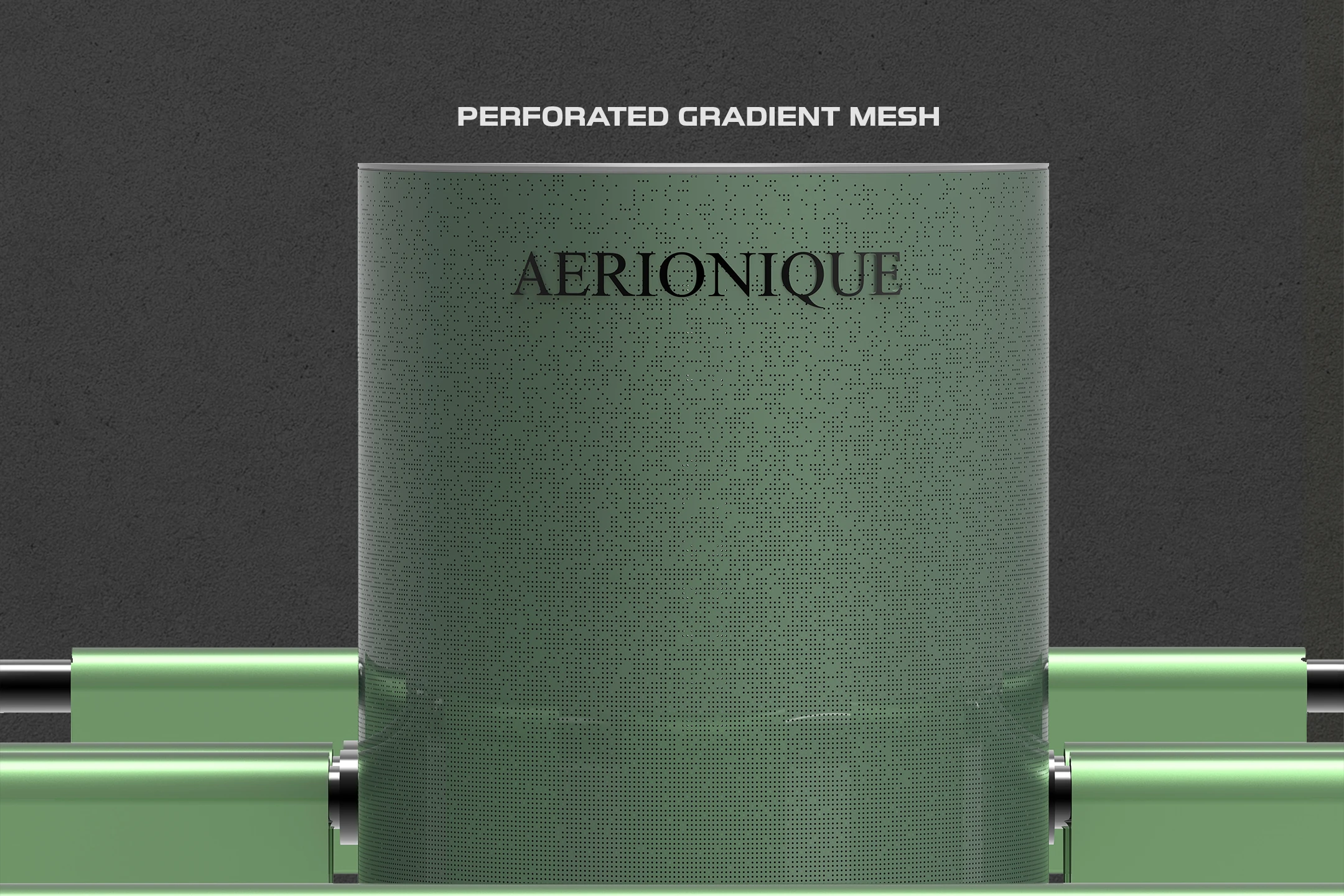 Perforated gradient mesh around the Aerionique central housing