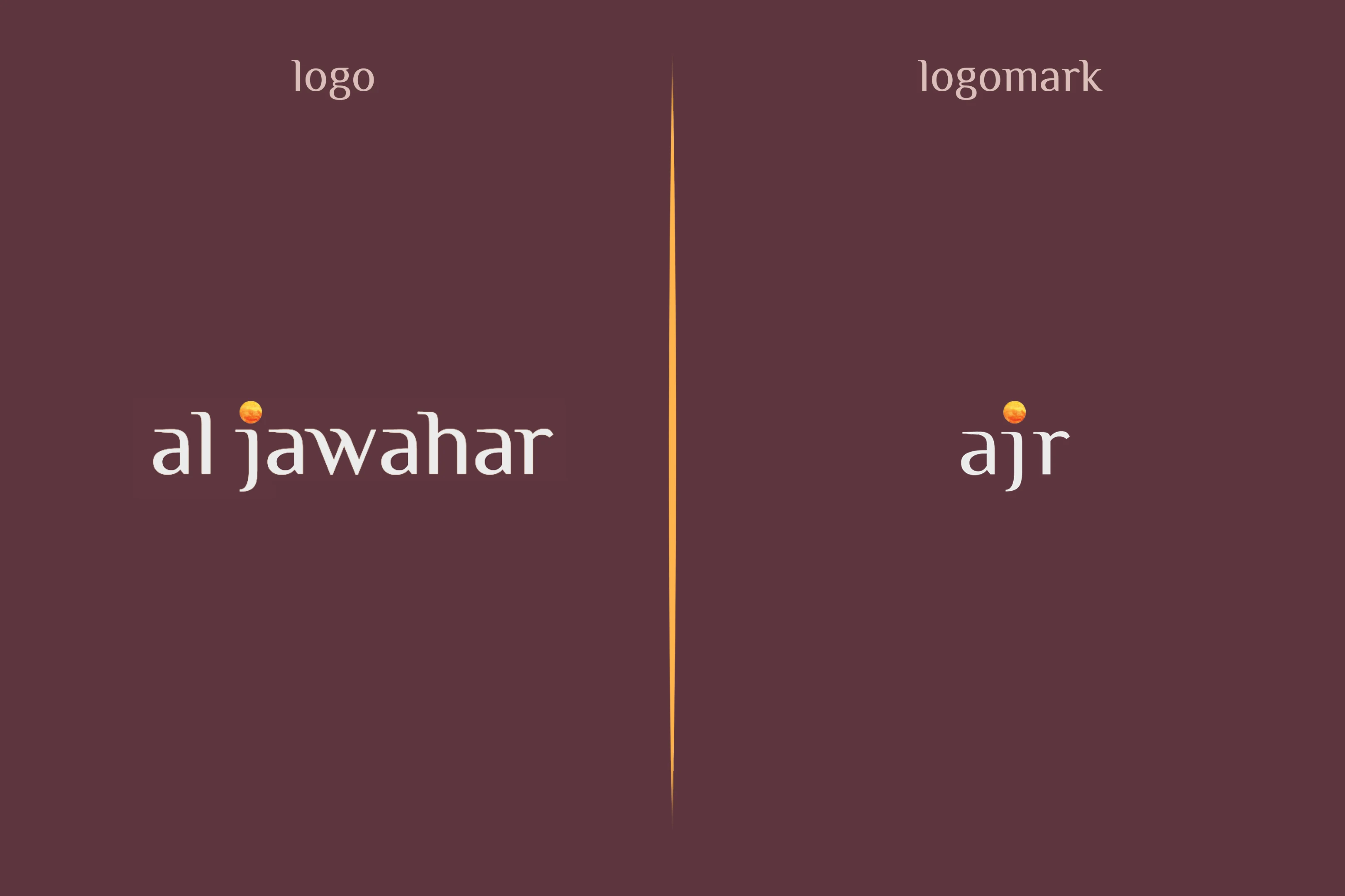 Final Al Jawahar logo and compact AJR logomark shown side by side