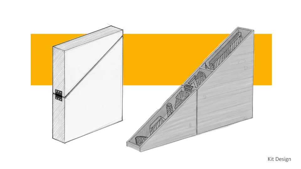 Build-It standing stationery kit concept sketch