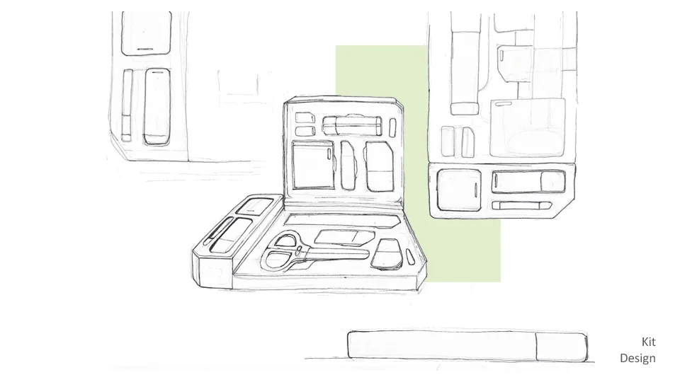 Lock-It stationery kit concept sketch