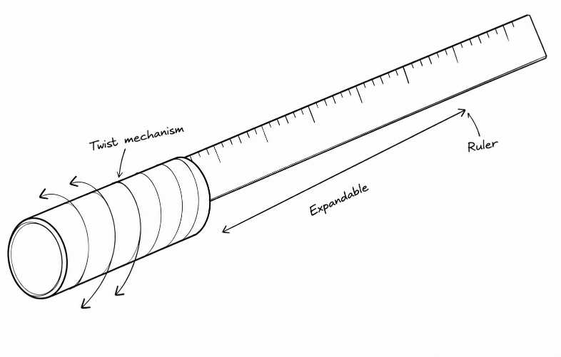 Expandable ruler concept sketch
