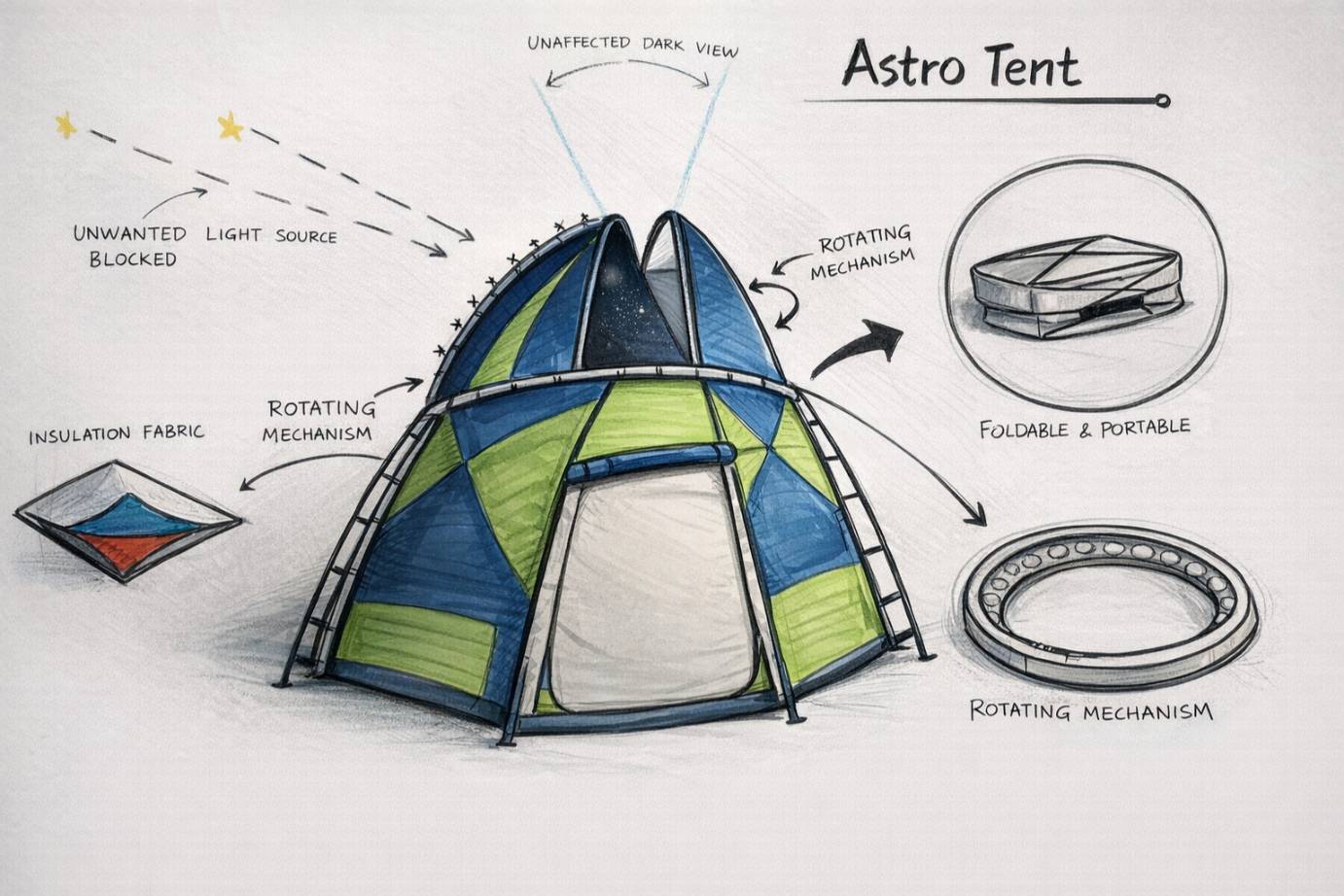 Astro Tent selected concept sheet
